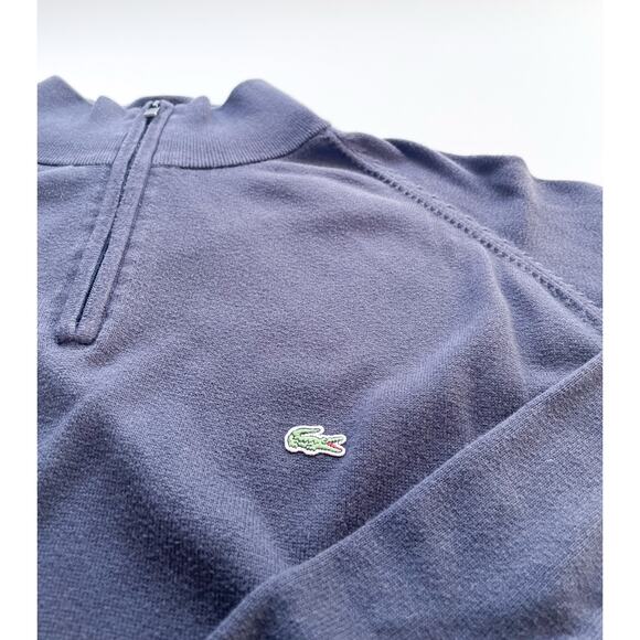 Men’s Navy Blue Lacoste Quarter Zip Sweater Size 8 or 3X - Picture 3 of 7